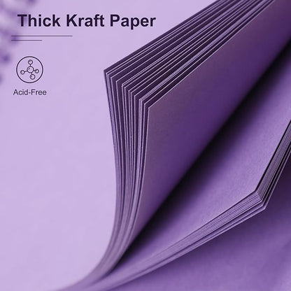 Scrapbook Album 8x8 Inches Photo Album Hardcover Kraft with Window Scrap Book Blank Memory Book for Baby Wedding Guest Book Couples Graduation Travel DIY Anniversary, 40 Pages Purple