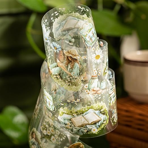 AuriicLeaf Camping PET Tapes Set, 6 Rolls of Nature Ephemera for Junk Journaling, Scrapbooking, Crafting, DIY Projects, Diaries, and Art Supplies
