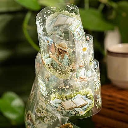 AuriicLeaf Camping PET Tapes Set, 6 Rolls of Nature Ephemera for Junk Journaling, Scrapbooking, Crafting, DIY Projects, Diaries, and Art Supplies