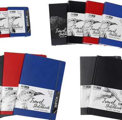 Pro Art Premier Sketch Book Travel 4"x 3" White 74lb Red 80 Sheets, Sketch Book, Sketchbook, Drawing Pad, Pad, Drawing Paper, Art Book, Paper, Sketchbook for