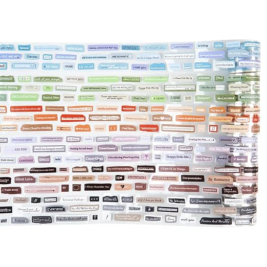 AuriicLeaf Words Pre-Cut Tapes Set, 6 Rolls Phrase Ephemera for Junk Journaling, Scrapbooking, Crafting, DIY Projects, Diaries, and Art Supplies