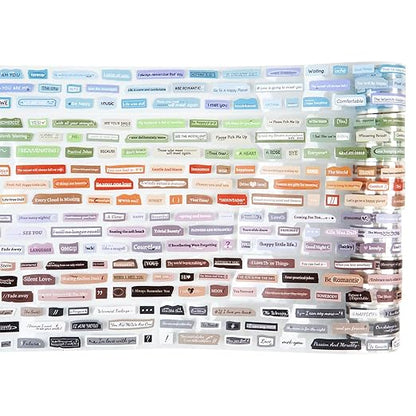 AuriicLeaf Words Pre-Cut Tapes Set, 6 Rolls Phrase Ephemera for Junk Journaling, Scrapbooking, Crafting, DIY Projects, Diaries, and Art Supplies