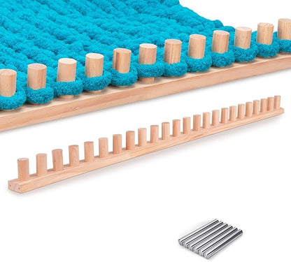 LITURTOO 48" Chunky Blanket Loom - Loom for DIY Throw Blankets, Adjustable Size Hand Knitting Yarn Chunky,No Needles Required,Beginner Friendly Yarn Craft (48")
