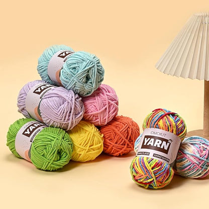 20 Pack 70.5oz/2624yds Bulky Multicolor Yarn Set, Plush Chenille Blanket Yarn for Crocheting, Fluffy Velvet Yarns for Crochet, Fuzzy Baby Yarns for Crocheting Soft, Crochet Amigurumi
