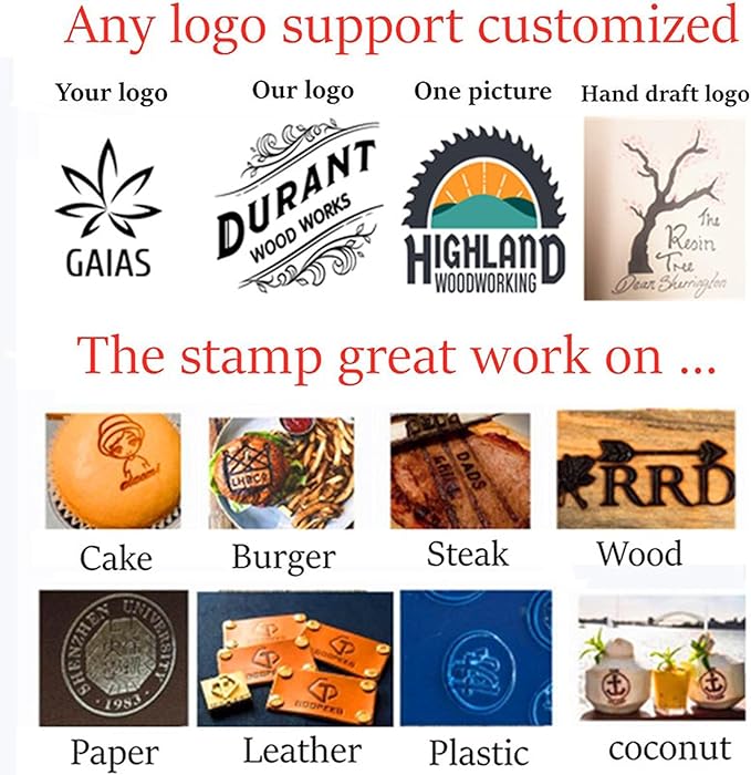 Arokimi Custom Branding Iron for Wood Logo, 1"x1", Brass