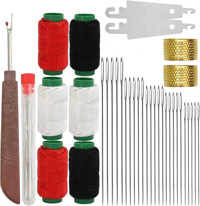 37PCS Big Eye Stainless Steel Sewing Needles Kit, Portable Hand Sewing Thread & Needle Set, DIY Craft Tool Kit Suitable for Beginners and Everyday Use
