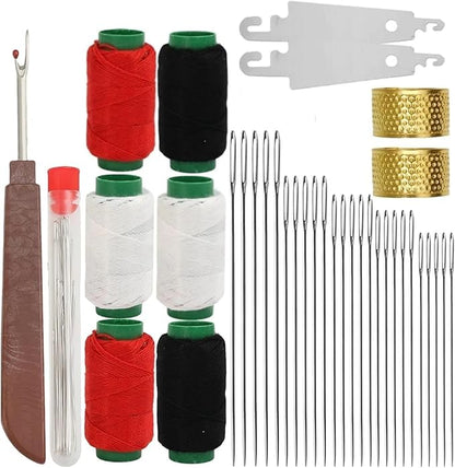 37PCS Big Eye Stainless Steel Sewing Needles Kit, Portable Hand Sewing Thread & Needle Set, DIY Craft Tool Kit Suitable for Beginners and Everyday Use