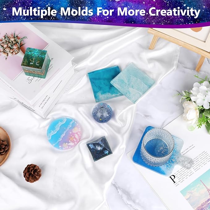 KISREL Epoxy Resin Kit for Beginners, Resin Kit with Molds, 18OZ Epoxy Kit with Dried Flowers, Measuring Cups and Resina Supplies