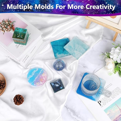 KISREL Epoxy Resin Kit for Beginners, Resin Kit with Molds, 18OZ Epoxy Kit with Dried Flowers, Measuring Cups and Resina Supplies