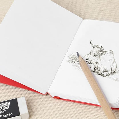Pro Art Premier Sketch Book Travel 8"x 6" White 74lb Red 80 Sheets, Sketch Book, Sketchbook, Drawing Pad, Pad, Drawing Paper, Art Book, Paper, Sketchbook for