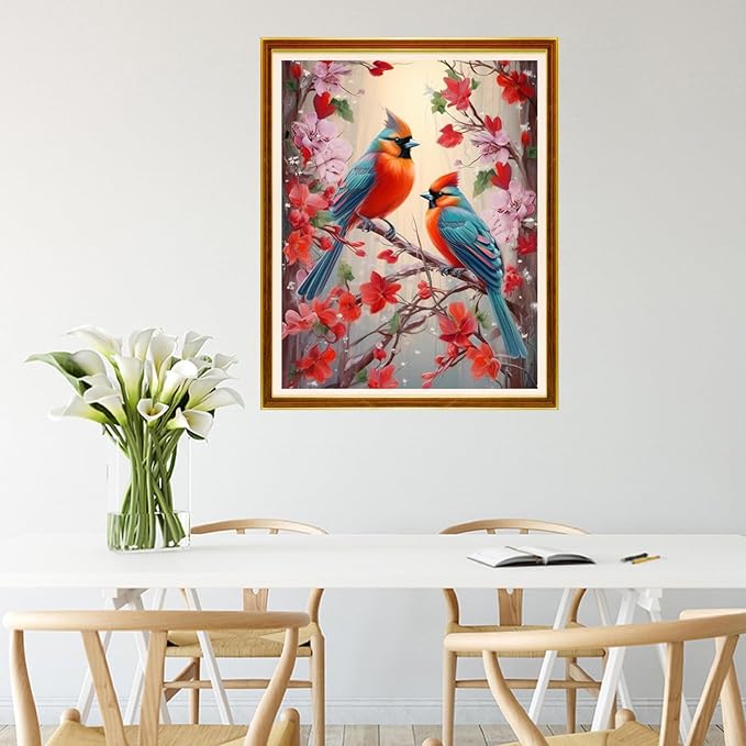 Stamped Cross Stitch Kits for Beginners Full Range of Cross Stitching 11 CT Printed Cross Stitch Kit for Adults Cross-Stitch Patterns Needlepoint Kits-Colorful Little Bird in the Book 16x20 inchs