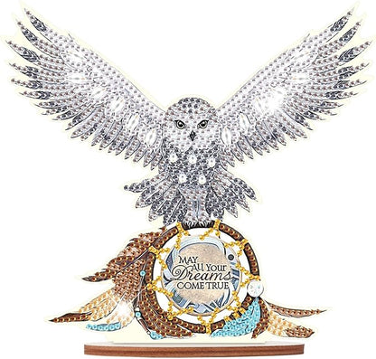 Tontut DIY Diamond Art Painting kit Ornament, Domineering White owl Handmade Three-Dimensional Ornaments, The Perfect Combination of Decoration and Art,Excellent Choice for Home Decoration Gifts