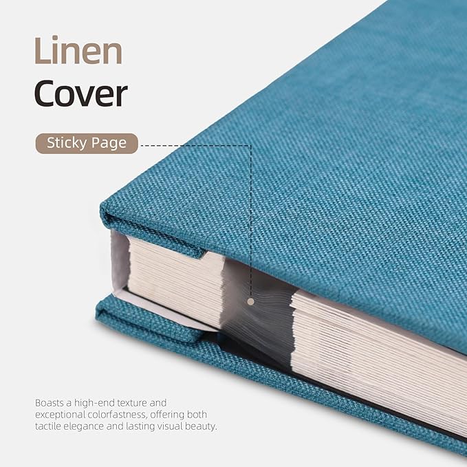 Vienrose Large Photo Album Self Adhesive for 4x6 8x10 10x12 Pictures Scrapbook Album DIY Scrap Book 40 Sticky Pages with A Metallic Pen 13"x12.6"40 Pages