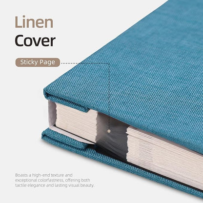 Vienrose Large Photo Album Self Adhesive for 4x6 8x10 10x12 Pictures Scrapbook Album DIY Scrap Book 40 Sticky Pages with A Metallic Pen 13"x12.6"40 Pages