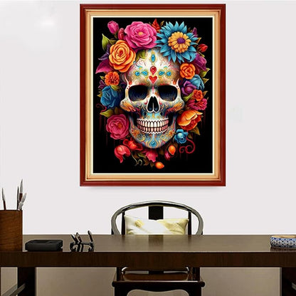 Redxing Stamped Cross Stitch Kits Embroidery kit for Beginners Adults Full Range of Embroidery Patterns Starter Kits DIY Printed Cross Stitch Kits Needlepoint Kits 11CT-Magic Skull 16x20 inch