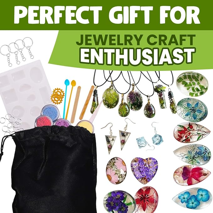 Goody King Resin Jewelry Making Starter Kit - Resin Kits for Beginners with Molds and Resin Jewelry Making Supplies - Silicone Casting Mold, Tools Set Clear Epoxy for DIY Jewelry