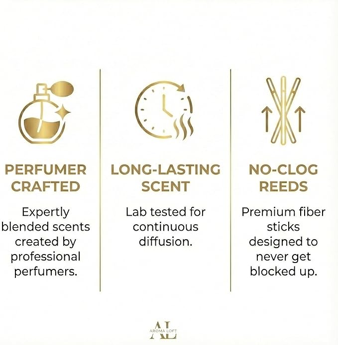 Reed Diffuser - Fragrance Diffuser for Home - 5 oz. Oil Diffuser Sticks - Bathroom Diffuser Set- Oil Diffuser Reeds - Scent Sticks in Oil-Office Smell Good Stuff (Black, Fresh Linen)