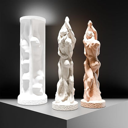 Couple Candle Mold Portrait Candle Resin Mold - Resin Casting Silicone Molds for Home Decor & Candle Making Wave Spiral Mold