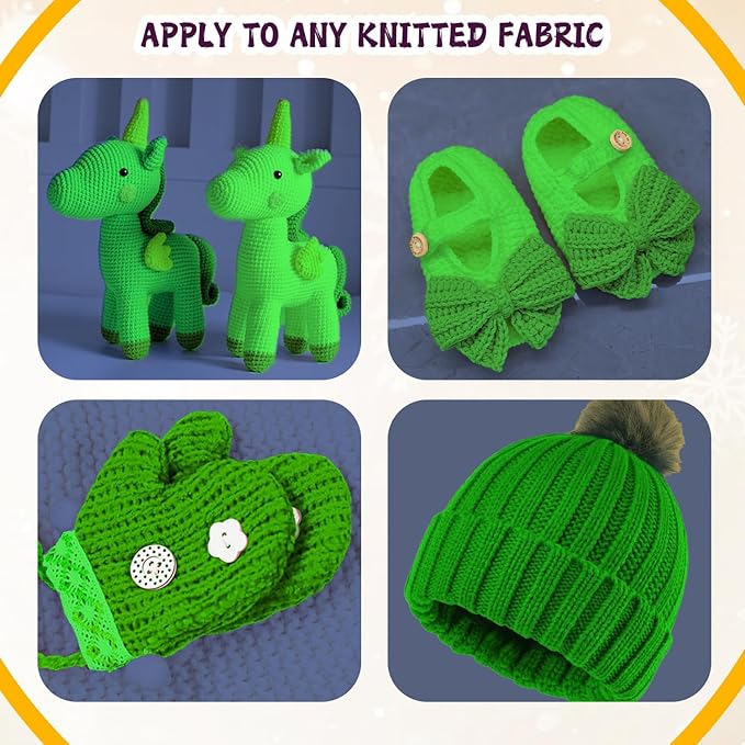 kaidun 5 Rolls Fuzzy Glow in The Dark Chenille Yarn, Soft Cute Luminous Crochet Yarn Glow Sewing Craft DIY Kit for Crocheting & Knitting, Christmas Halloween Decoration Supplies Gift, 76.5 Yard/Roll