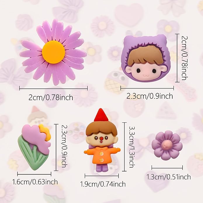 100Pcs Slime Charms, Mixed Cute Resin Charms Set for Scrapbooking, Phone Cases, Hair Accessories, Fake Candy Decor, Crafting Embellishments & DIY Keychains