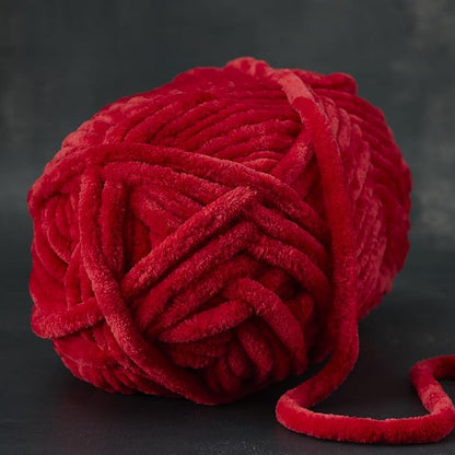 Loops & Threads Sweet Snuggles Yarn - Yarn for Knitting, Crochet, Weaving, and Arts & Crafts - Red, Polyester, 8.8 oz