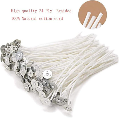 Candle Wicks for Candle Making, Braid Candle Wick Pre Waxed Non-Smoke Braided Wicks Beeswax Candles Wicks for Candle Making DIY (15CM(6inch)