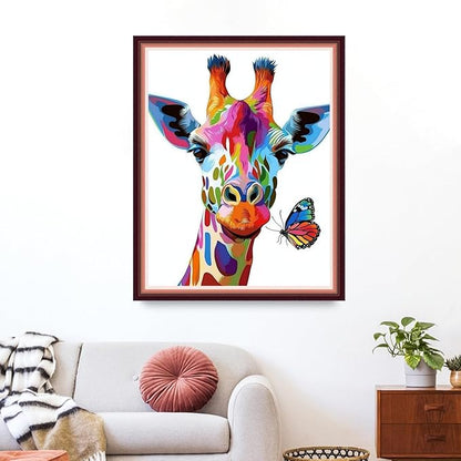 Funxvoot Stamped Cross Stitch Kits for Beginners or Adults Embroidery Starter Patterns | DIY Printed Cross Stitch Kits Needlepoint for Adults 11CT-Giraffe Butterfly 16x20 inch