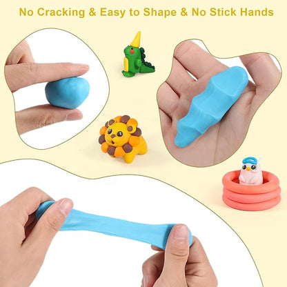 CiaraQ Polymer Clay Starter kit, Oven Bake Modeling Clay with Sculpting Tools, 60 Colors, 3.24 lb