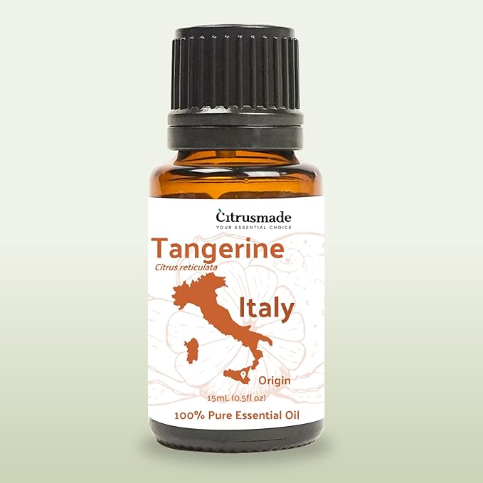 Nature Packaged Tangerine Essential Oil - Direct from Citrusmade in Sicily, Italy - Essential Oils for Diffusers & Aromatherapy | 100% Pure Therapeutic Grade (15ml)