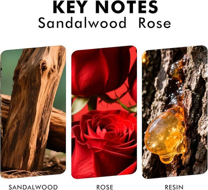 Xcleen Reed Diffuser Set, Sandalwood Rose Scented Oil Diffuser with Sticks, Home Fragrance Reed Diffusers for Bathroom Shelf Decor & Air Fresheners
