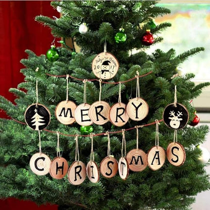 Unfinished Natural Wood Slices 20 Pcs 3.5-4 Inch Wood Coaster Sets Pieces Craft Wood kit Predrilled with Hole Wooden Circles Great for Arts and Crafts Christmas Ornaments DIY Crafts Rustic Wedding