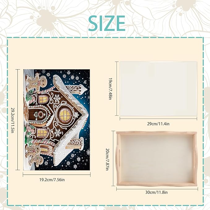 JZHYOAN Diamond Painting Trays for Adults, Special Brown House Creative Design, DIY Art Fruit Platters, Serving Tray for Party Supplies Home Decoration Serving Food Pantry Organization in Kitchen