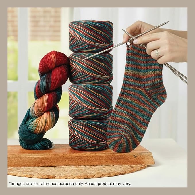 KnitPro Symfonie Hand Dyed Yarn | Extra Fine Merino Wool & Polyamide Blend for Knitting & Crocheting, Fingering Weight, Oeko-TEX Certified 400m, 100g Skein | Terra Variegated Old Delhi