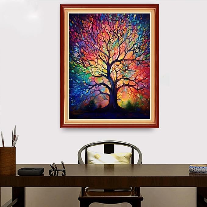 Redxing Stamped Cross Stitch Kits Embroidery kit for Beginners Adults Full Range of Embroidery Patterns Starter Kits DIY Printed Cross Stitch Kits Needlepoint Kits 11CT-Moonlight Tree 16x20 inch