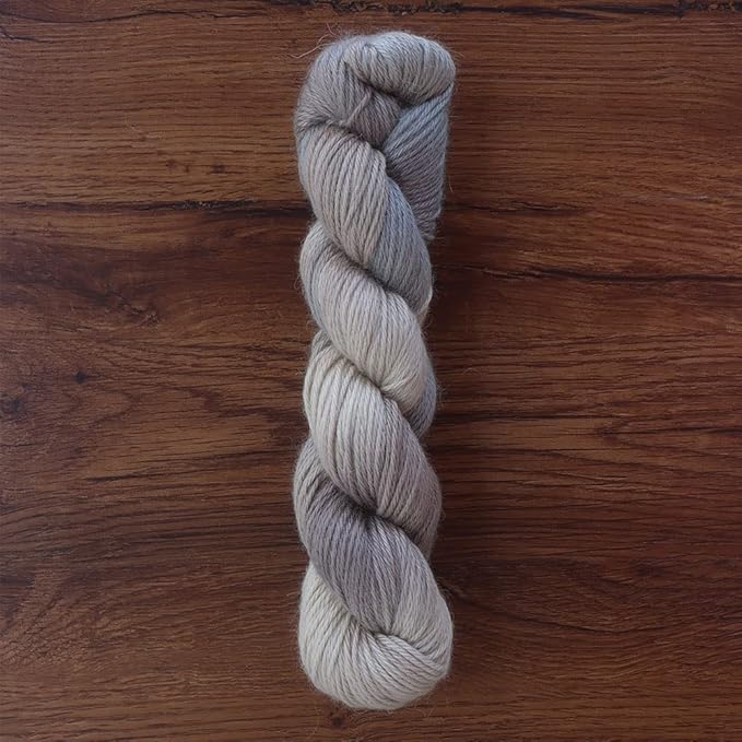 100% Baby Alpaca Yarn Wool 100g Hank DK Weight Hand Dyed Made in Peru - Heavenly Soft and Perfect for Knitting and Crocheting (Gray Fog Mix, DK Hand Dyed - 100g Hank)