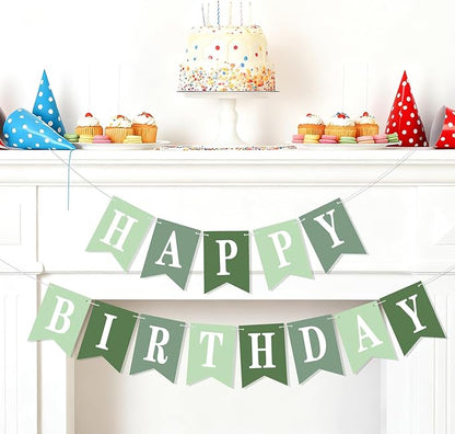 Mooliwe 171 Pcs DIY Custom Banner Kit Make Your Own Customizable Sign for Birthday Wedding Party Decoration Include 20 Paper Pennant 148 Letters and Numbers 1 Rope 2 Threading Device(Green)