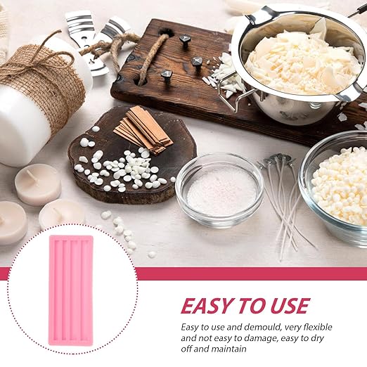 EXCEART Half Round Silicone Wax Stick Mold 6.38X2.56 Inch for Candle Making DIY Wax Seal Stick Mold Versatile Silicone Molds Candles for Home Craft Projects