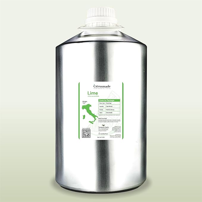 Nature Packaged Lime Essential Oil - Direct from Citrusmade in Sicily- Pure Essential Oils for Diffusers and Aromatherapy in The Mediterranean - 100% Pure Therapeutic Grade (22lbs)