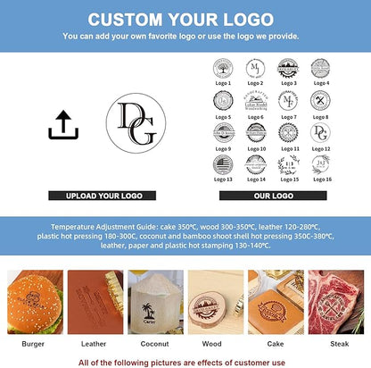 KAINSY Custom Electric Branding Iron for Wood, Temperature-controlled Logo Branding Iron for Wood Burning Stamp Food Leather Cake, Personalized Logo Stamp, Handcrafted & Wedding Gifts(2Inches)