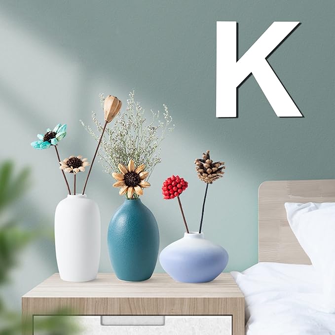 12 Inch Wooden Letter K, 1/4 Inch Thick Large Unfinished Wood Letter for DIY Crafts Home Wall Decor