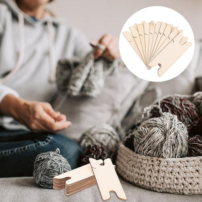 TEHAUX 10-Piece Wood Weaving Shuttle Set for DIY Crafts - 3x1 inch Wood Knitting Tool for Tapestry and Belt Weaving for Beginners Experienced Use