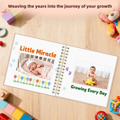 Vienrose 8 x 8 Inch Scrapbook Photo Album, Linen Hardcover Photo Book with 40 White Pages, DIY Memory Book Kit with Accessories for Wedding, Baby Shower, Travel, Christmas (Beige, 20 Sheets)