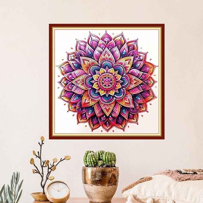 Artvxeay Stamped Cross Stitch Kits | Embroidery Kits for Beginners Craft Kit Needlepoint for Adults Supplies DIY 11CT- (Colorful Mandala 18x18 inch)