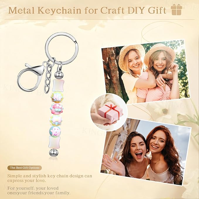 12 PCS Beadable Keychain Making Kit,Key Chain Keyrings for Jewelry Making,Car Bag Purse Charms Key Chains Bulk Metal Blank Bars,DIY Supplies Christmas Gifts for Women Men Crafts Custom Projects Silver