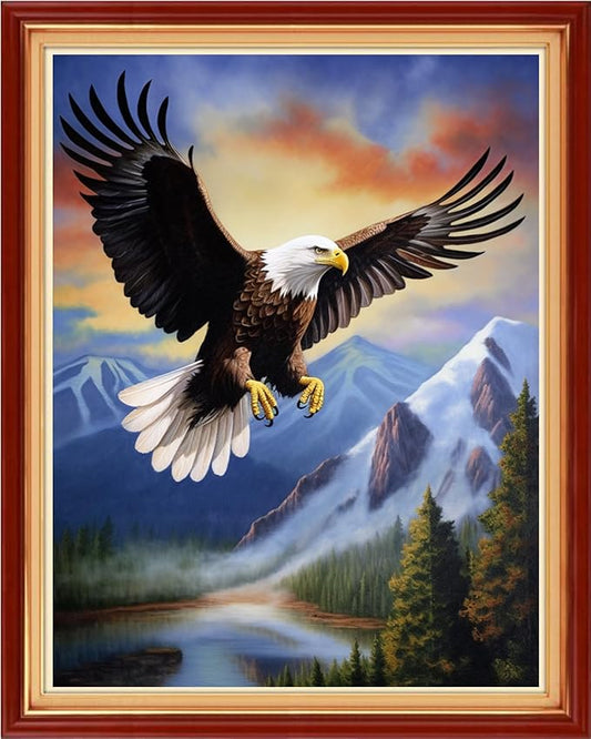 Artvxeay Stamped Cross Stitch Kits | Embroidery Kits for Beginners Craft Kit Needlepoint for Adults Supplies DIY 11CT- (Eagle Landscape 16x20 inch)