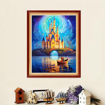 Dooxvey Cross Stitch Kits for Adults Stamped Full Range of Embroidery Starter Kits for Beginners 11CT Printed Cross Stitch Patterns Needlepoint Kits Stamped Crossstitching-Magic Castle 16x20 inch