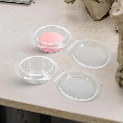 Zerodeko 100pcs Clear Plastic Wax Melt Molds Compact Clamshell Containers for DIY Candle Making Soap Cubes Packaging and Storage