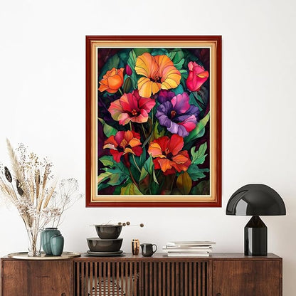Artvxeay Stamped Cross Stitch Kits | Embroidery Kits for Beginners Craft Kit Needlepoint for Adults Supplies DIY 11CT- (Colorful Flowers 16x20 inch)