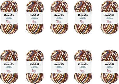 500g(10x50g) Acrylic Yarn for Crocheting and Knitting, Colorful Gradient Yarn Thread, 10 Rolls Skeins, Multicolor Hilo Acrílico, Perfect for DIY Crafts Project