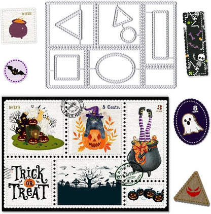 Lapoo Cutting Die for Scrapbooking, 3D Backgrounds Frame New Cutting Dies DIY Album Card Making Decor Paper Craft Metal Die Cuts Party Decorations (Postage Stamp 5.4 x 3.6 in) - Image 4